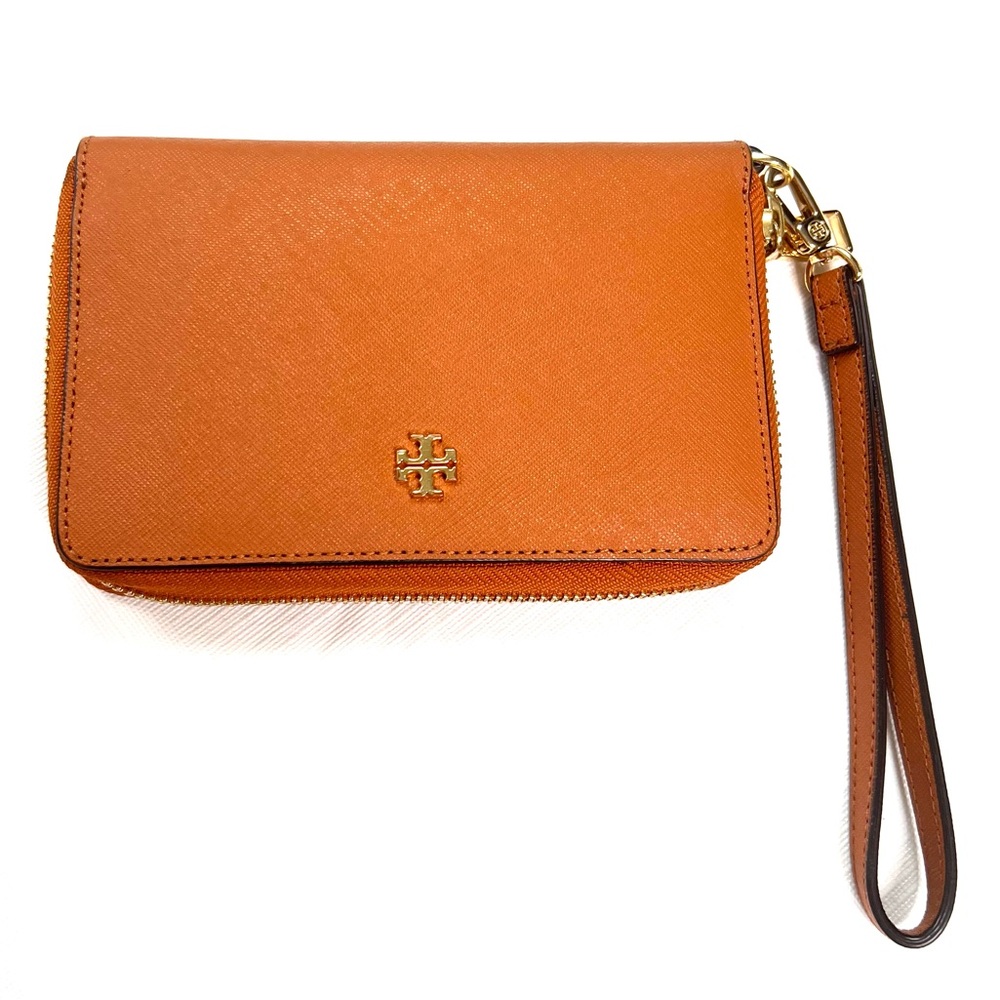 Tory Burch Women's Wallet Zip Around Brown Credit Card Coin